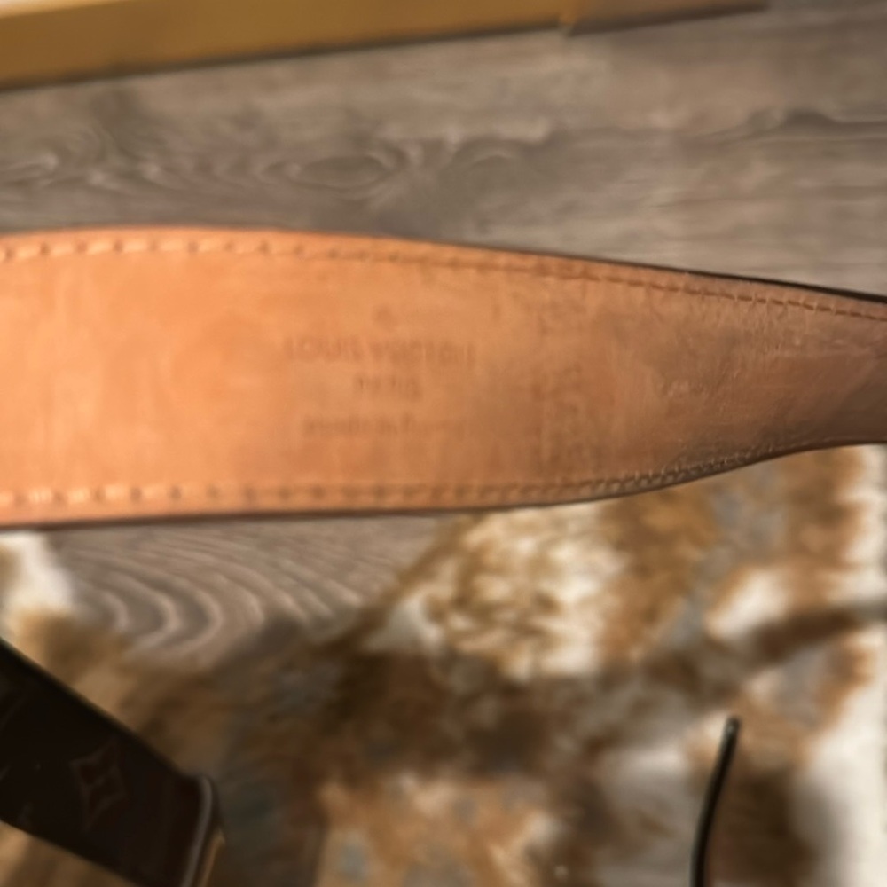 Louis Vuitton Brown Monogram Belt with Gold Logo Buckle - Picture 4 of 6